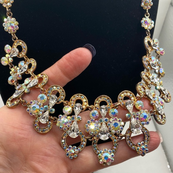 SNK Aurora Borealis Swarovski Crystal & Rhinestone Necklace - Picture 3 of 10